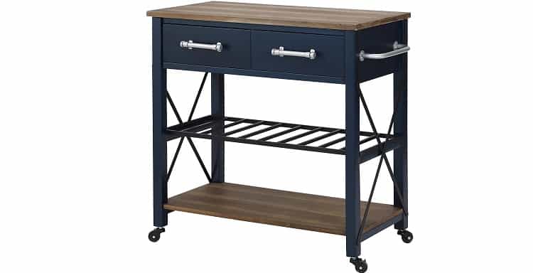 FirsTime & Co. Navy Aurora Farmhouse Kitchen Cart