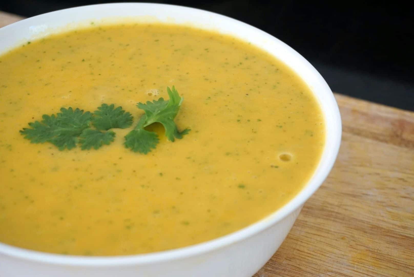 Carrot, coriander, and ginger soup